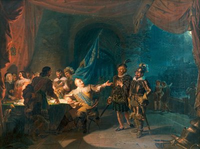 Gustavo II Adolfo en una negociación de guerra en Wurzburgo de Robert Wilhelm Ekman